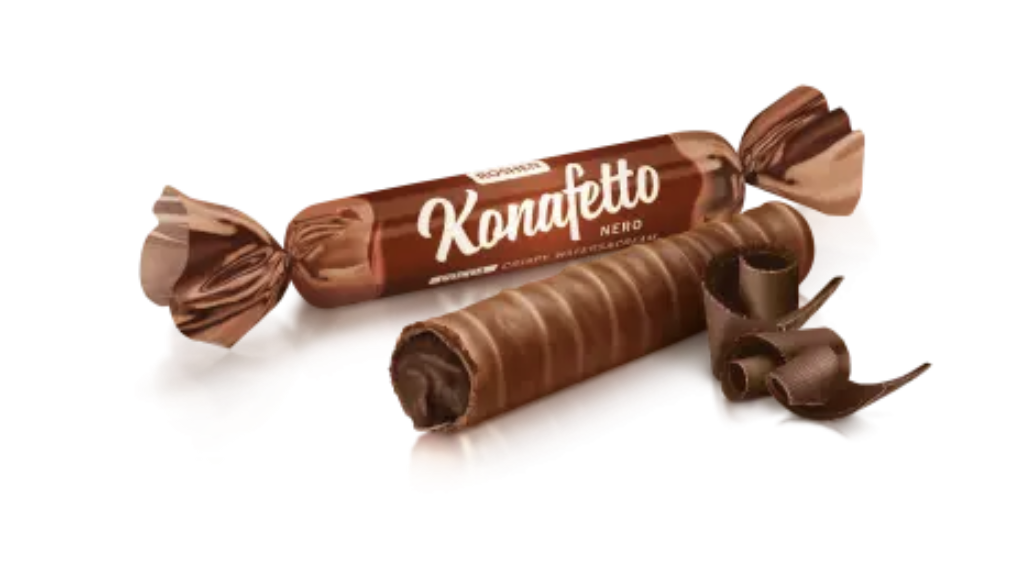 Ваф трубочки глазур KONAFETTO nero 1кг